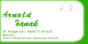 arnold hanak business card